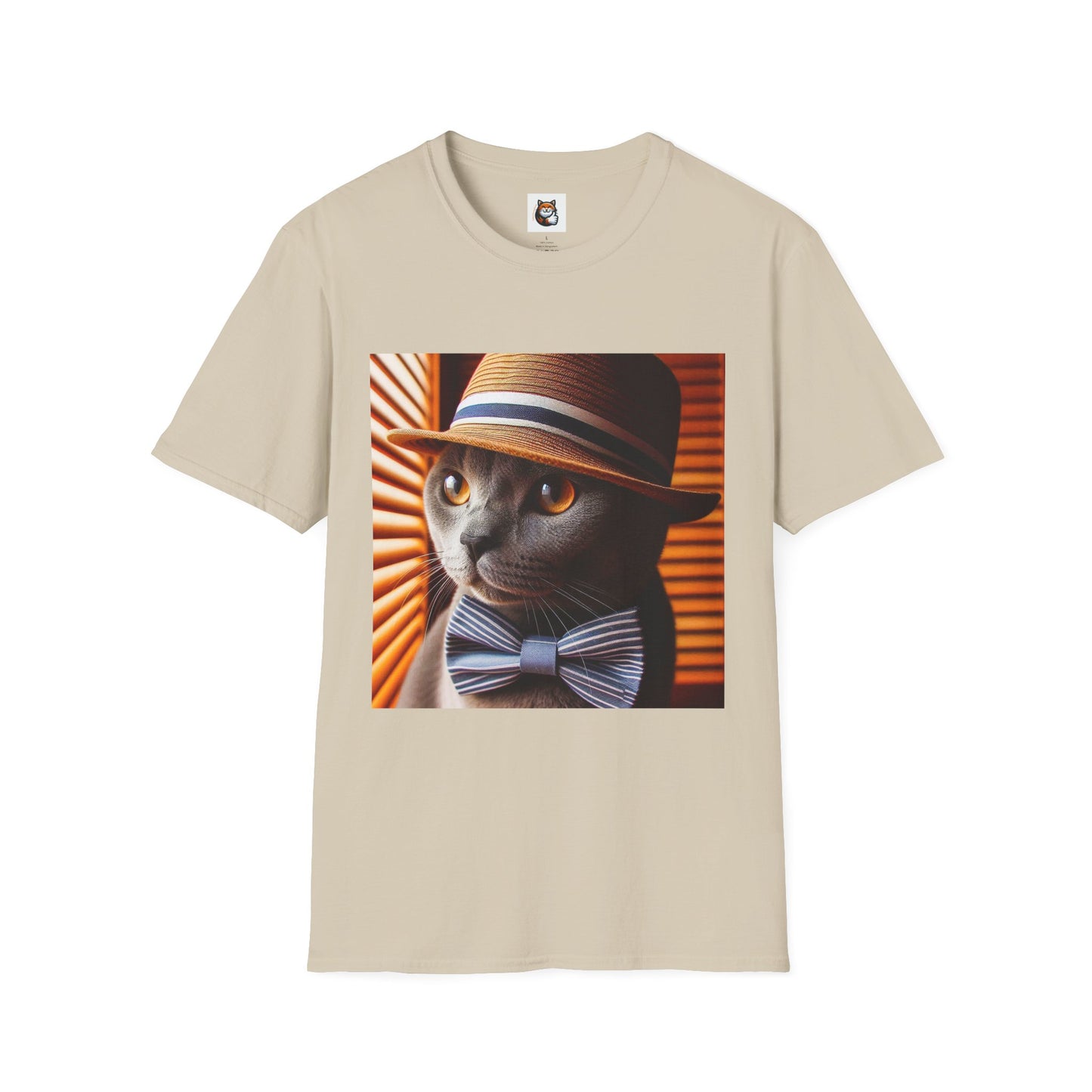 Russian Blue Cat hat and bow tie  T-Shirt