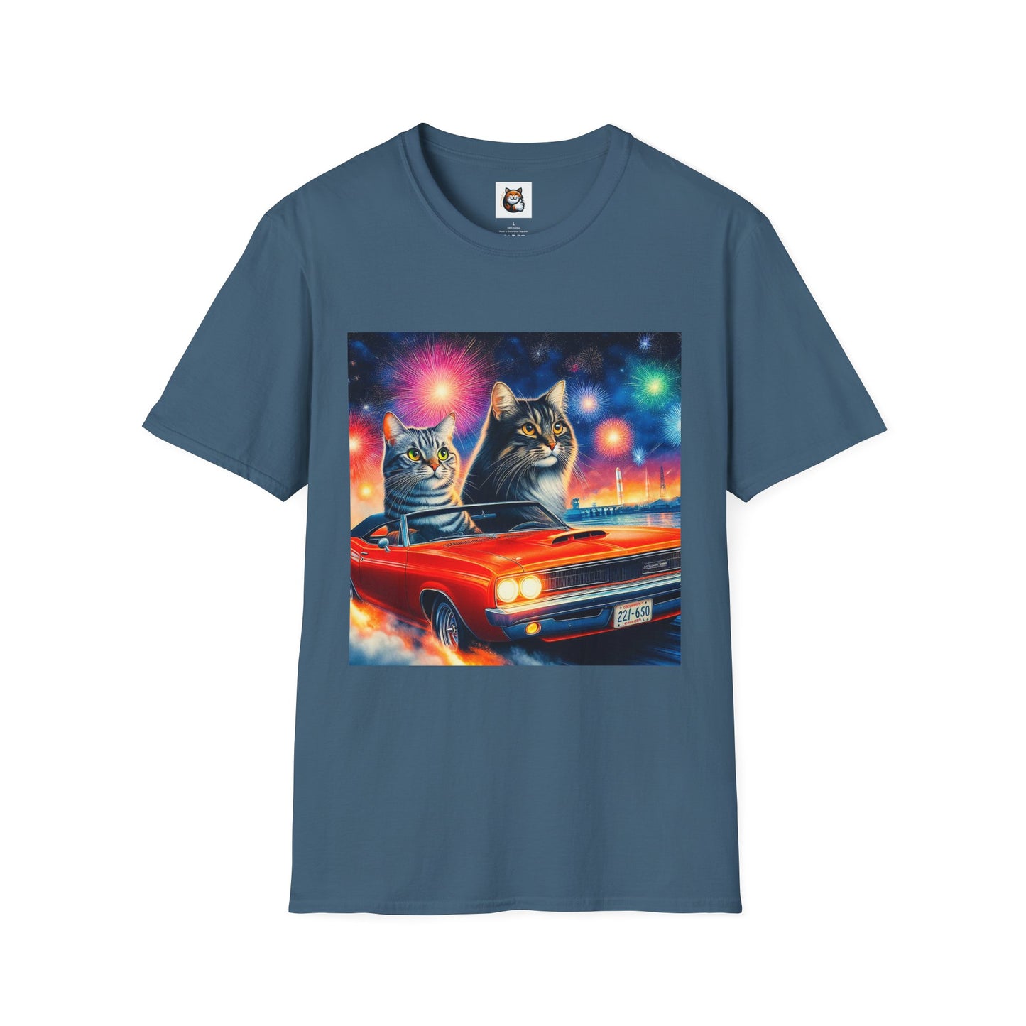 Wacky Domestic Cat Unisex Softstyle T-Shirt