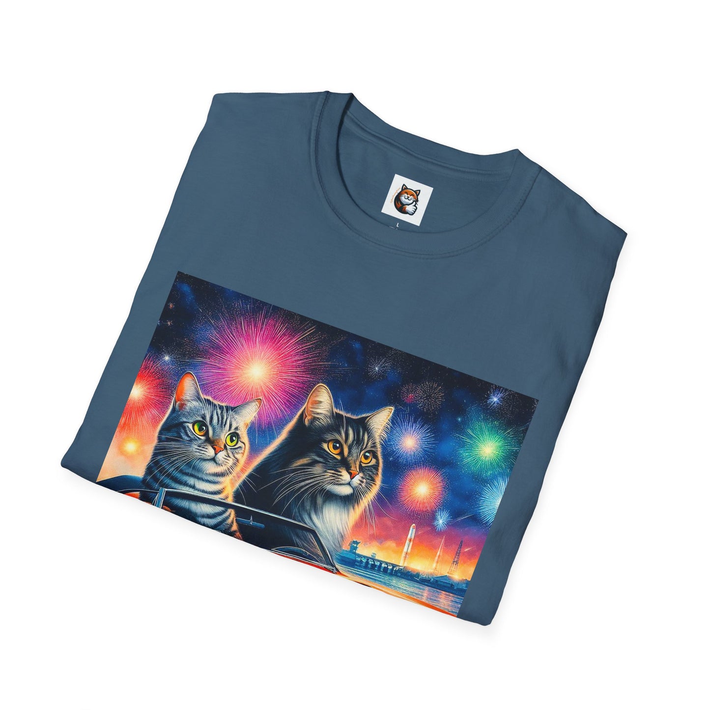 Wacky Domestic Cat Unisex Softstyle T-Shirt
