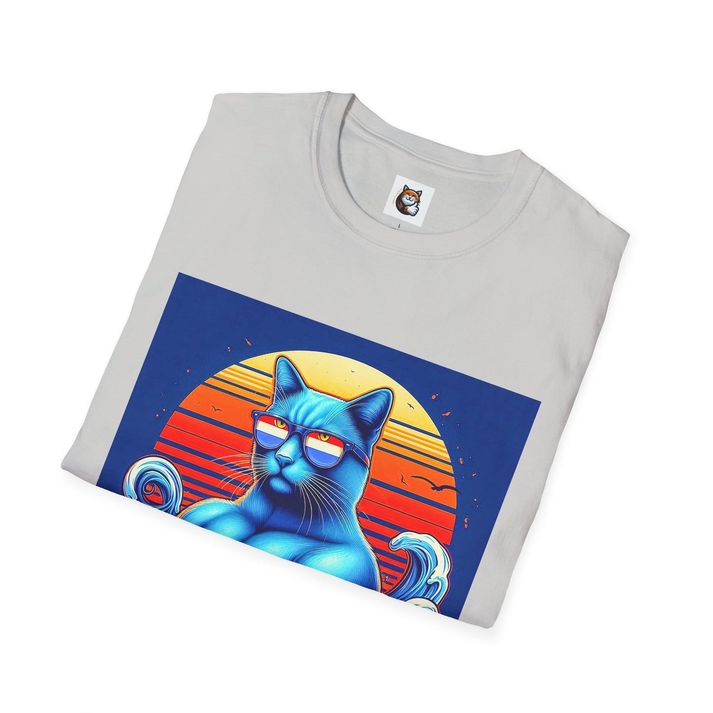 Russian Blue Cat Unisex Softstyle T-Shirt