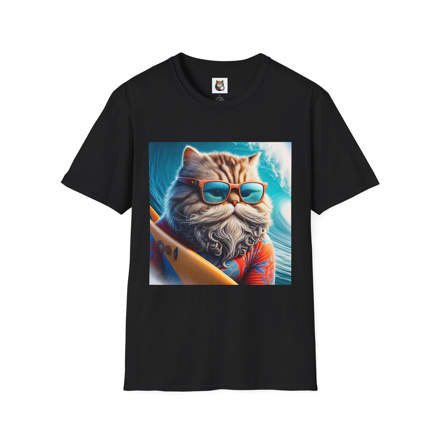 Selkirk Rex Cat T-Shirt old guy surfer