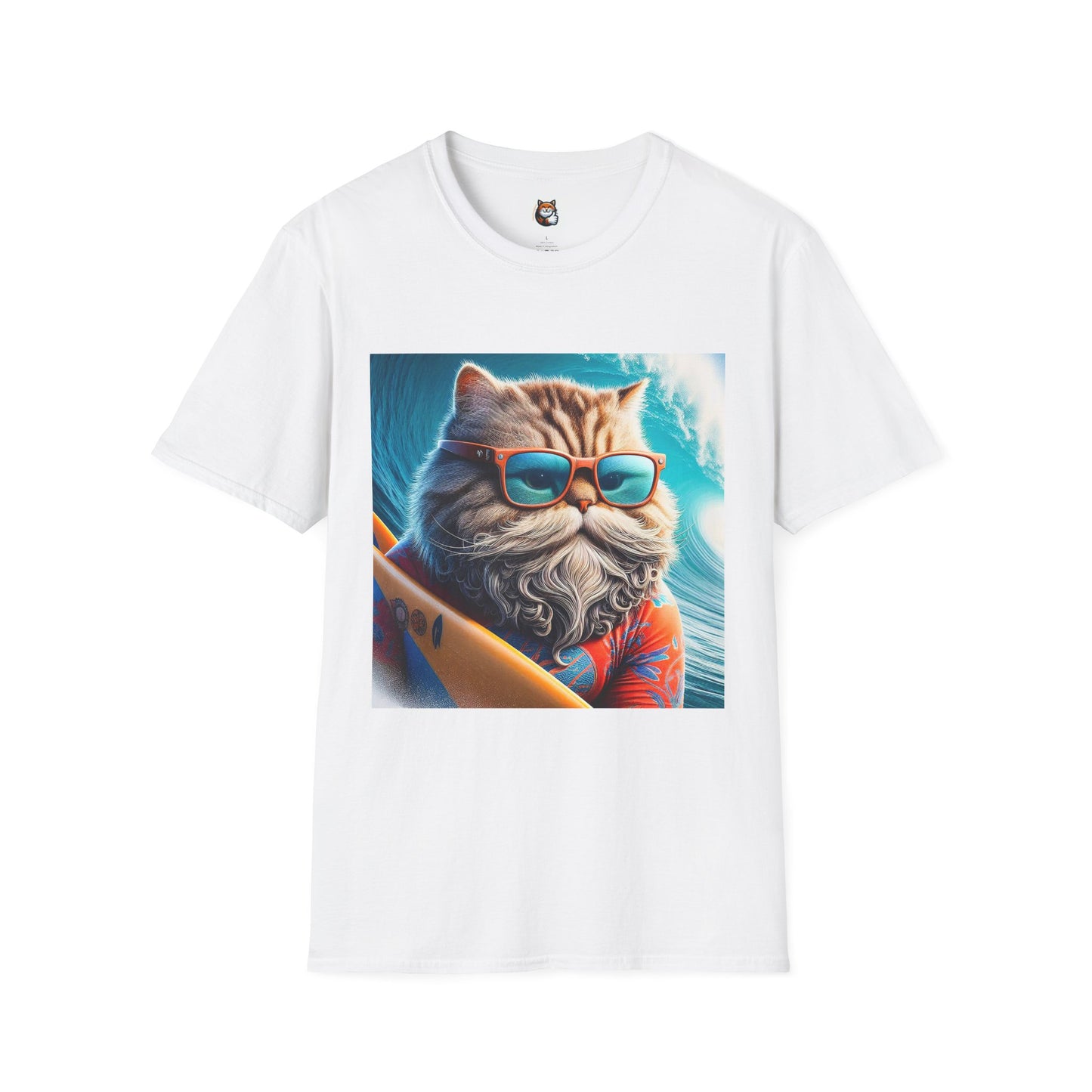 Selkirk Rex Cat T-Shirt old guy surfer