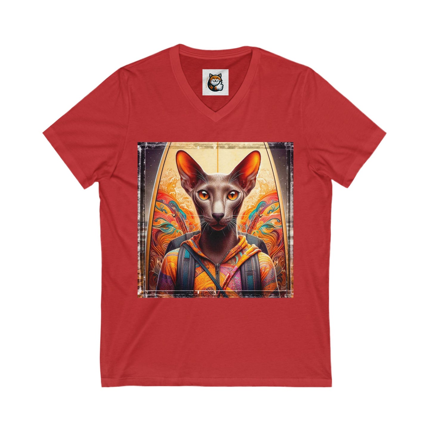 Oriental Shorthair Unisex Jersey Short Sleeve V-Neck Tee