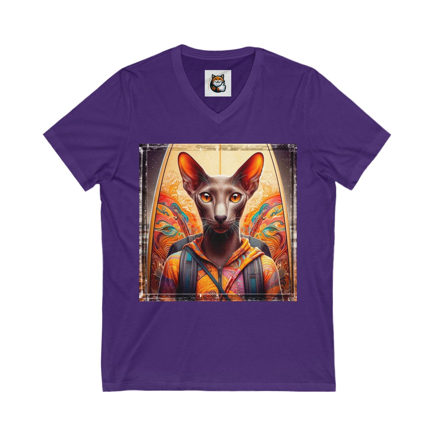 Oriental Shorthair Unisex Jersey Short Sleeve V-Neck Tee