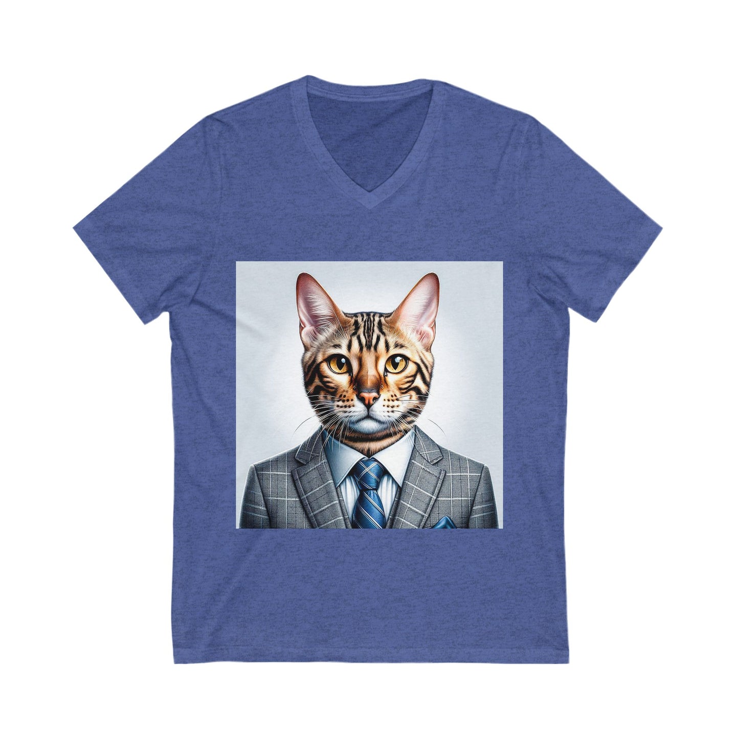 Bengal Unisex  business suit Jersey Short Sleeve V-Neck Tee