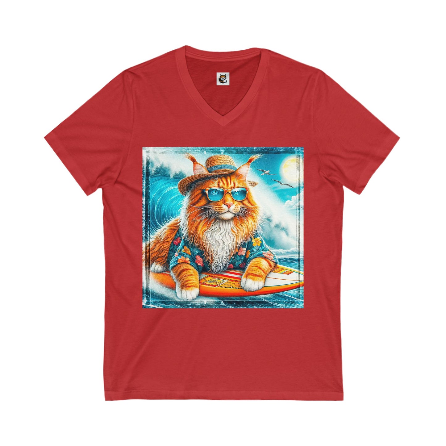 Maine Coon Unisex Jersey Short Sleeve V-Neck Tee