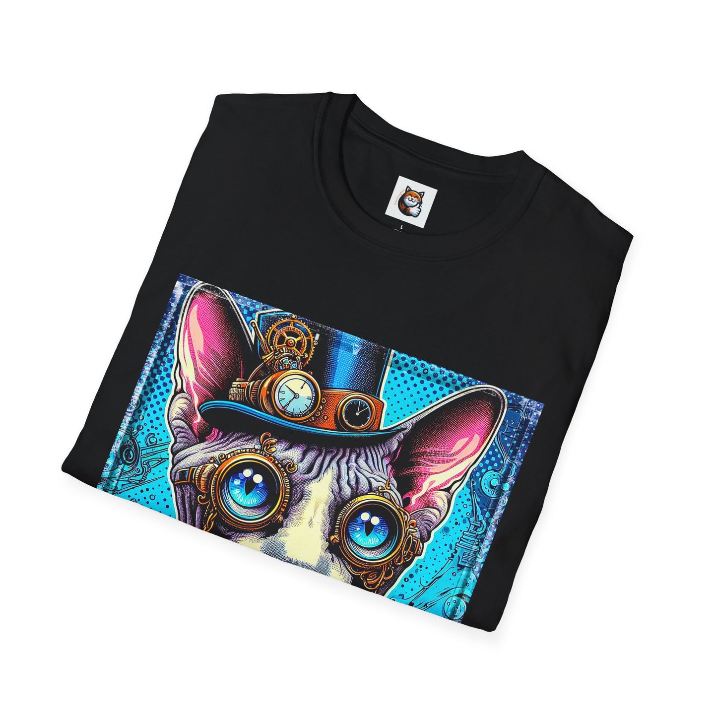 Devon Rex steam punk  Unisex Softstyle T-Shirt