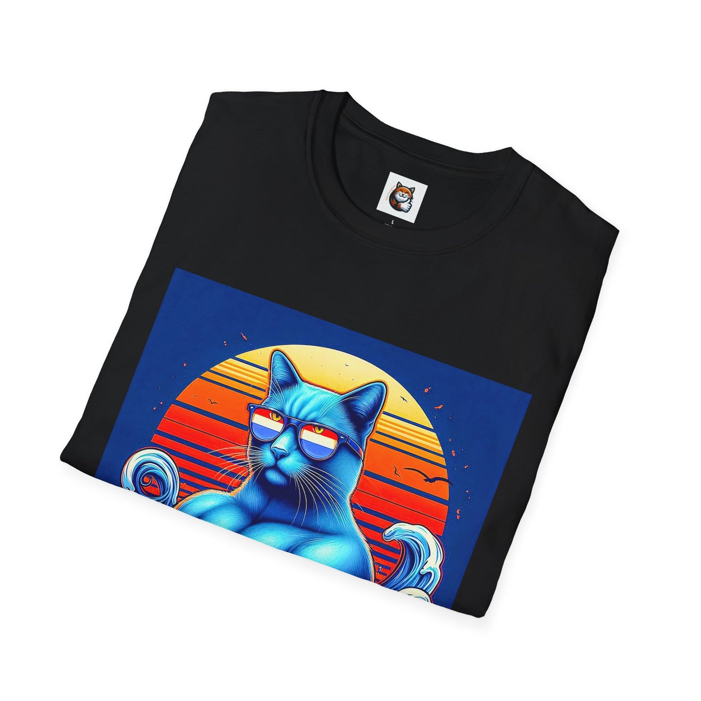 Russian Blue Cat Unisex Softstyle T-Shirt
