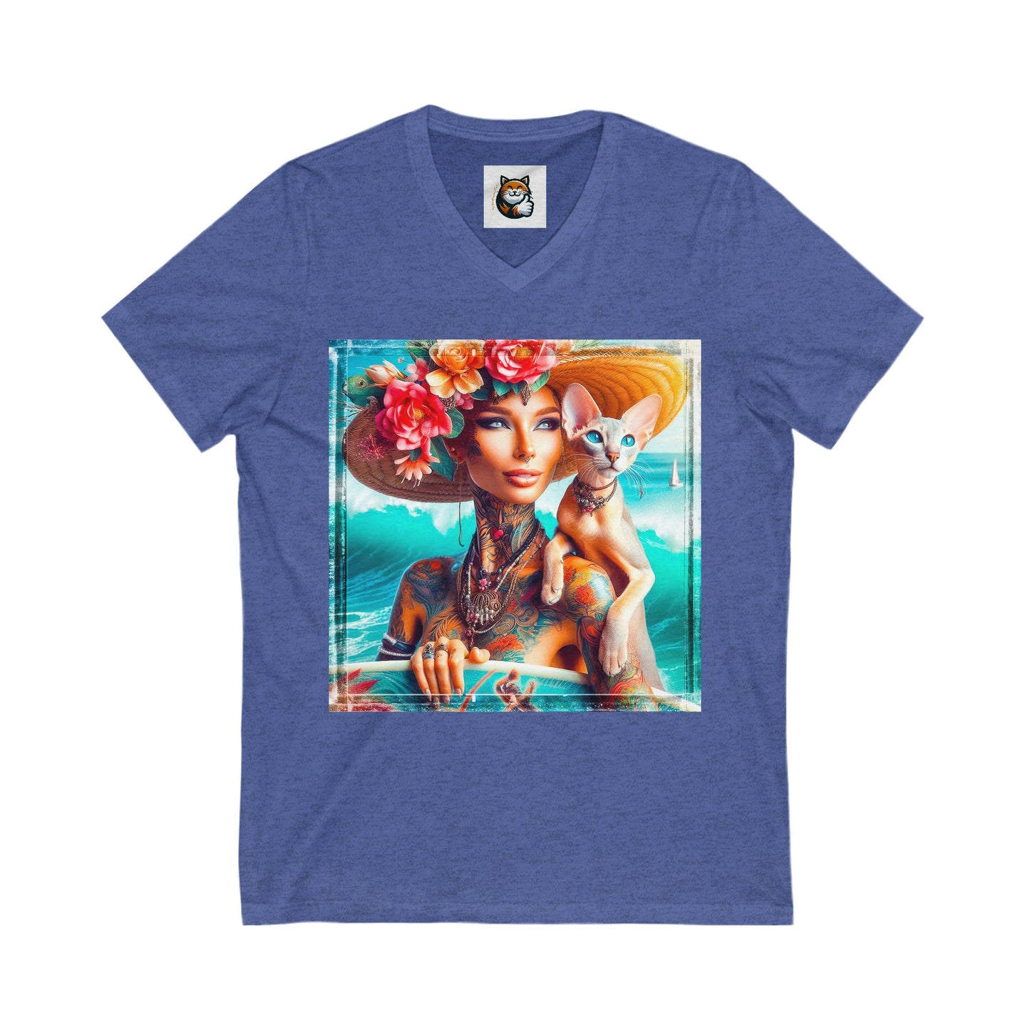 Oriental Shorthair Unisex Jersey Short Sleeve V-Neck Tee