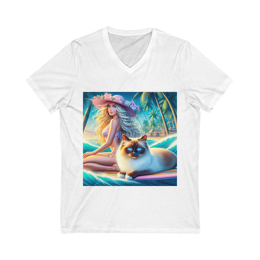 Birman surfer Jersey Short Sleeve V-Neck Tee