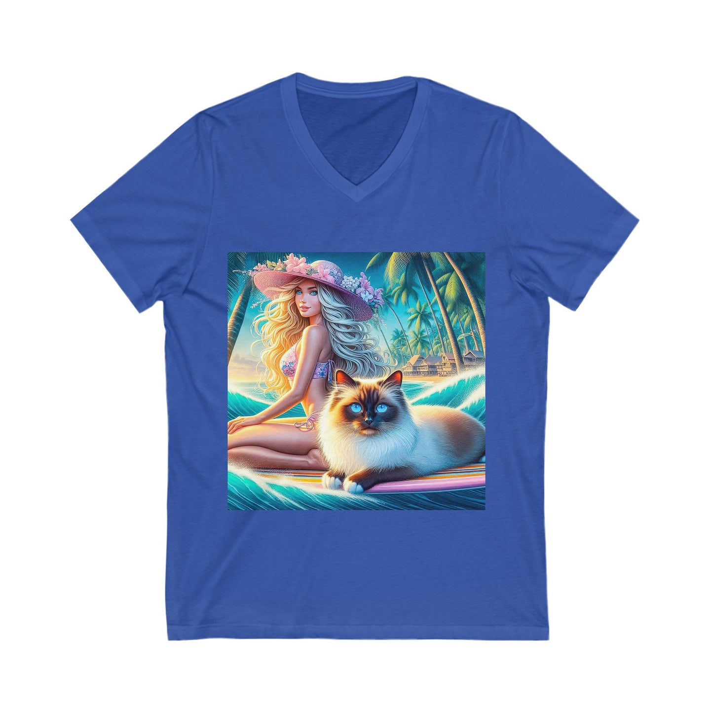 Birman surfer Jersey Short Sleeve V-Neck Tee
