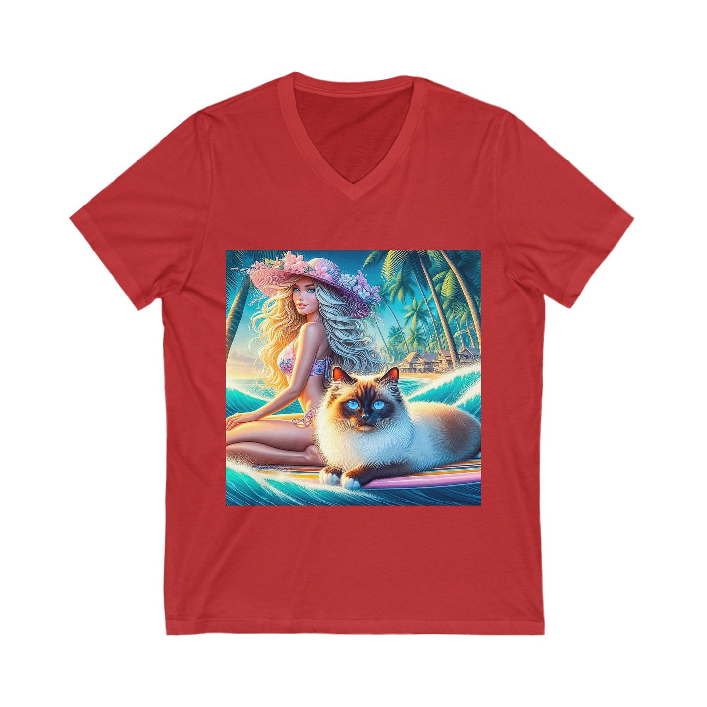 Birman surfer Jersey Short Sleeve V-Neck Tee