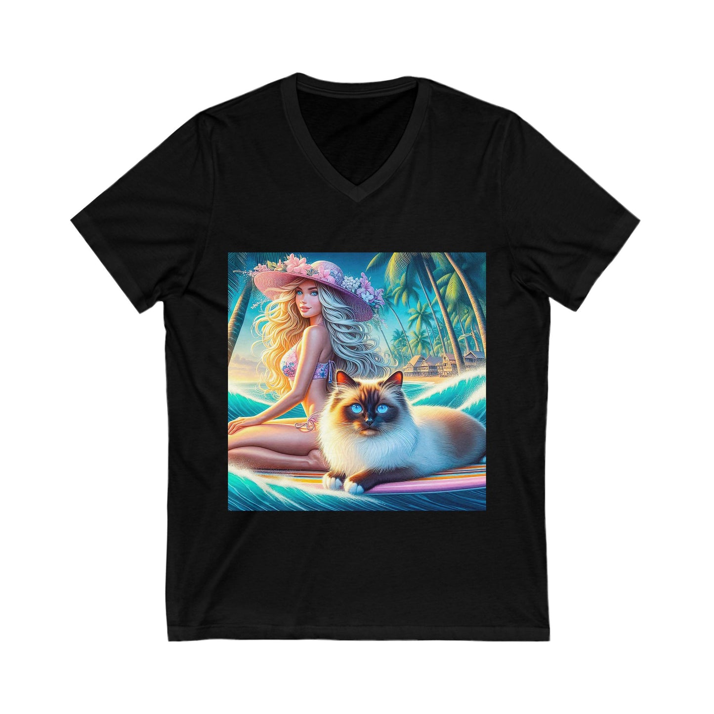 Birman surfer Jersey Short Sleeve V-Neck Tee