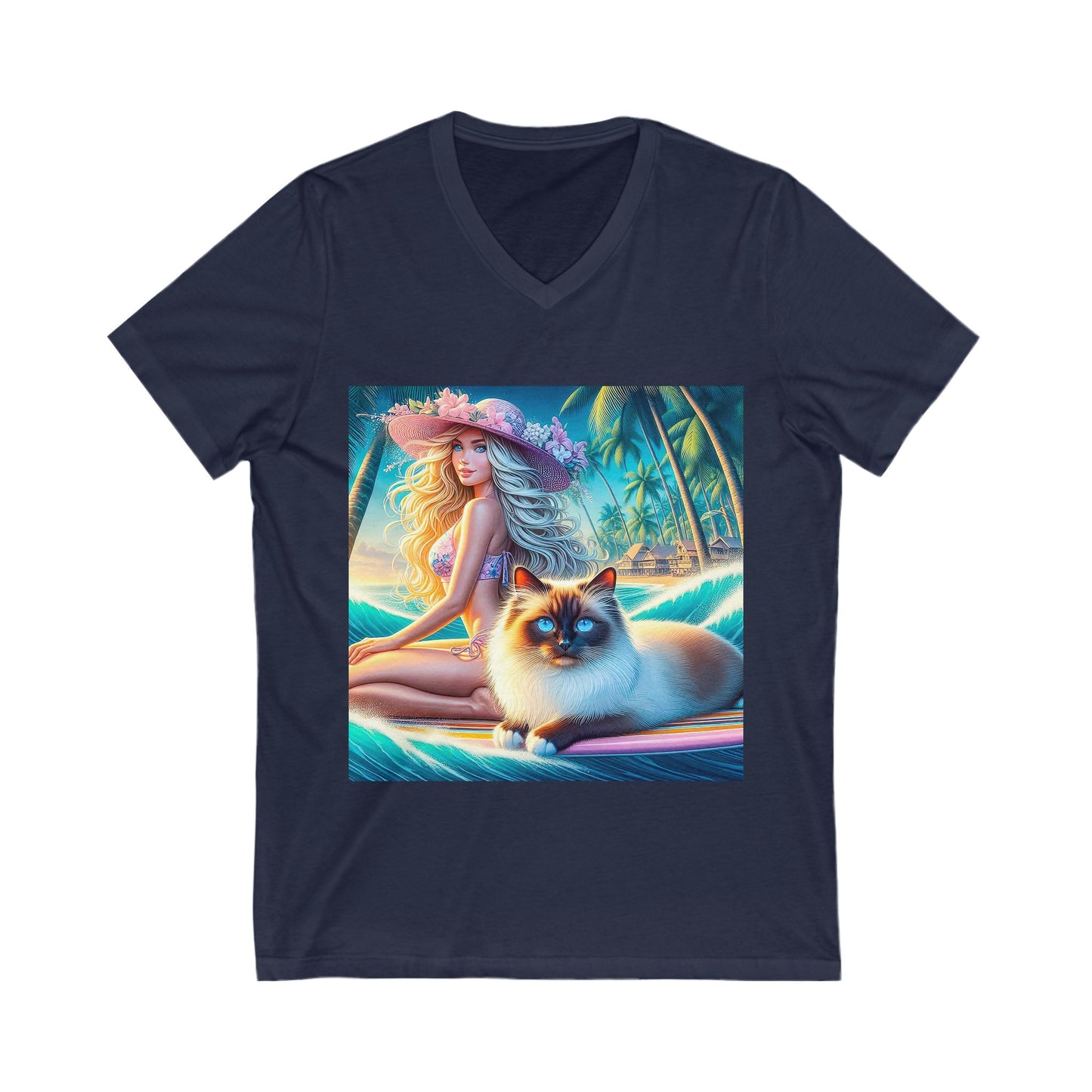 Birman surfer Jersey Short Sleeve V-Neck Tee