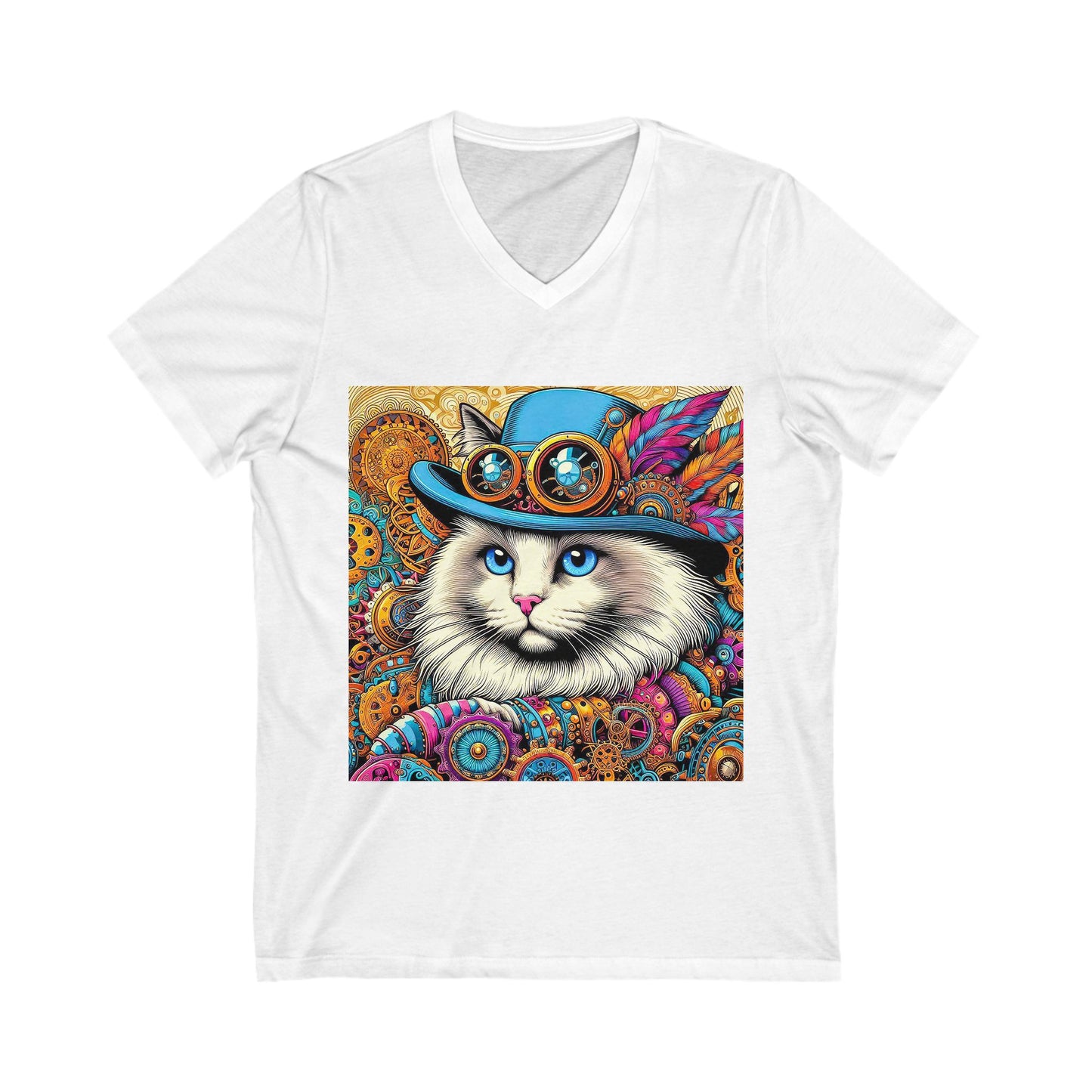Ragdoll Cat Unisex Jersey Short Sleeve V-Neck Tee