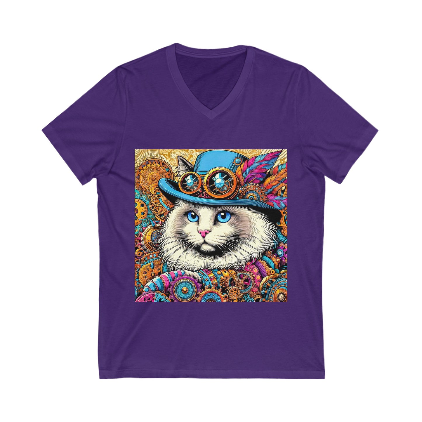 Ragdoll Cat Unisex Jersey Short Sleeve V-Neck Tee