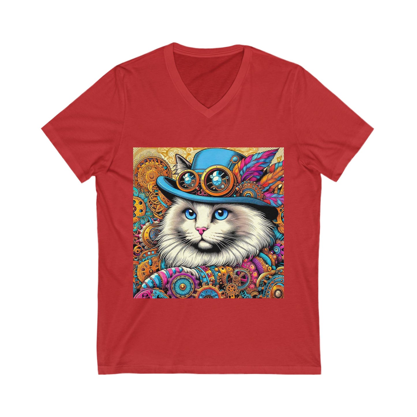 Ragdoll Cat Unisex Jersey Short Sleeve V-Neck Tee