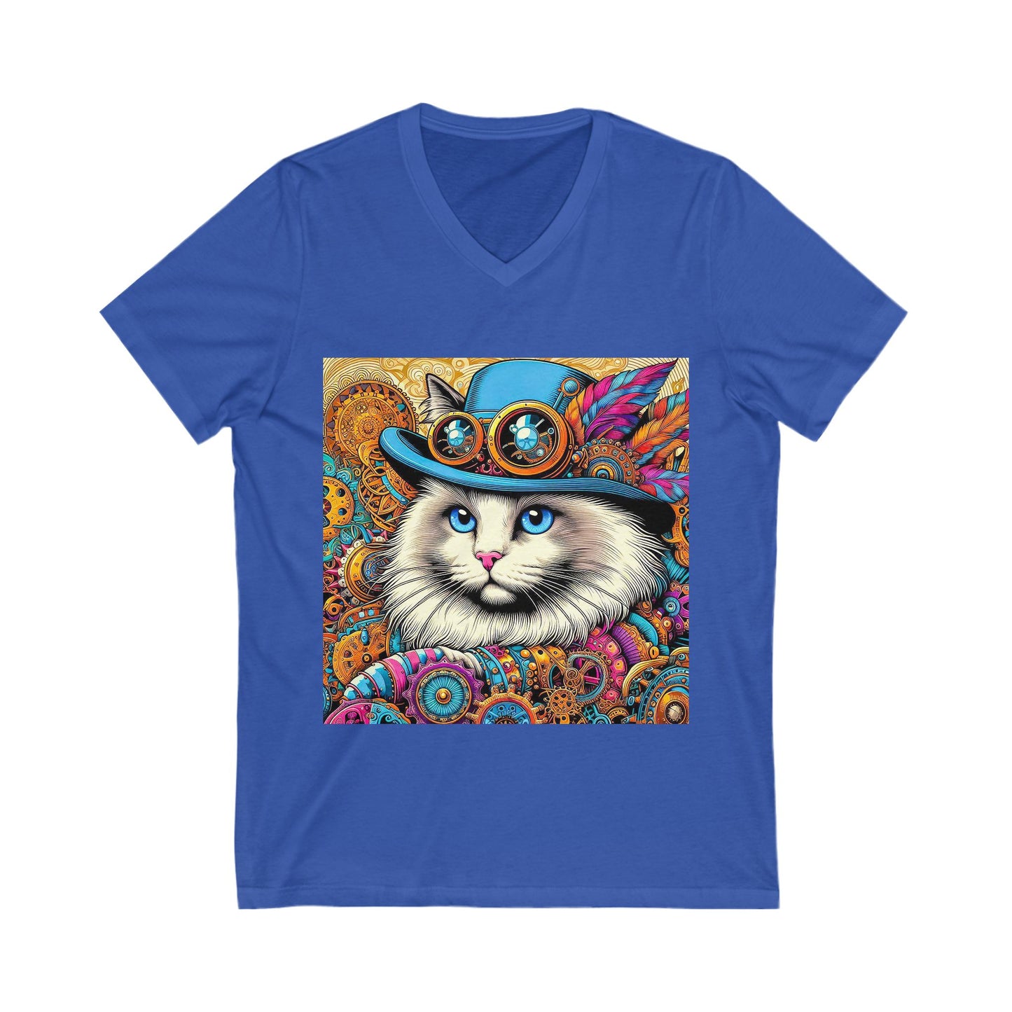 Ragdoll Cat Unisex Jersey Short Sleeve V-Neck Tee