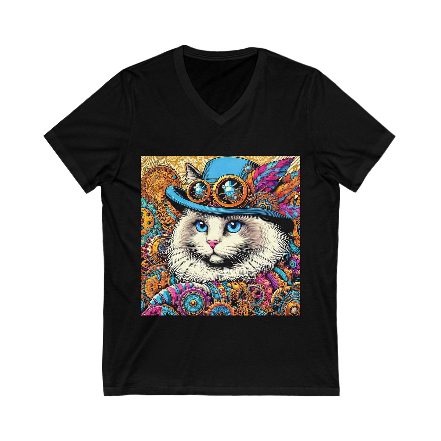Ragdoll Cat Unisex Jersey Short Sleeve V-Neck Tee