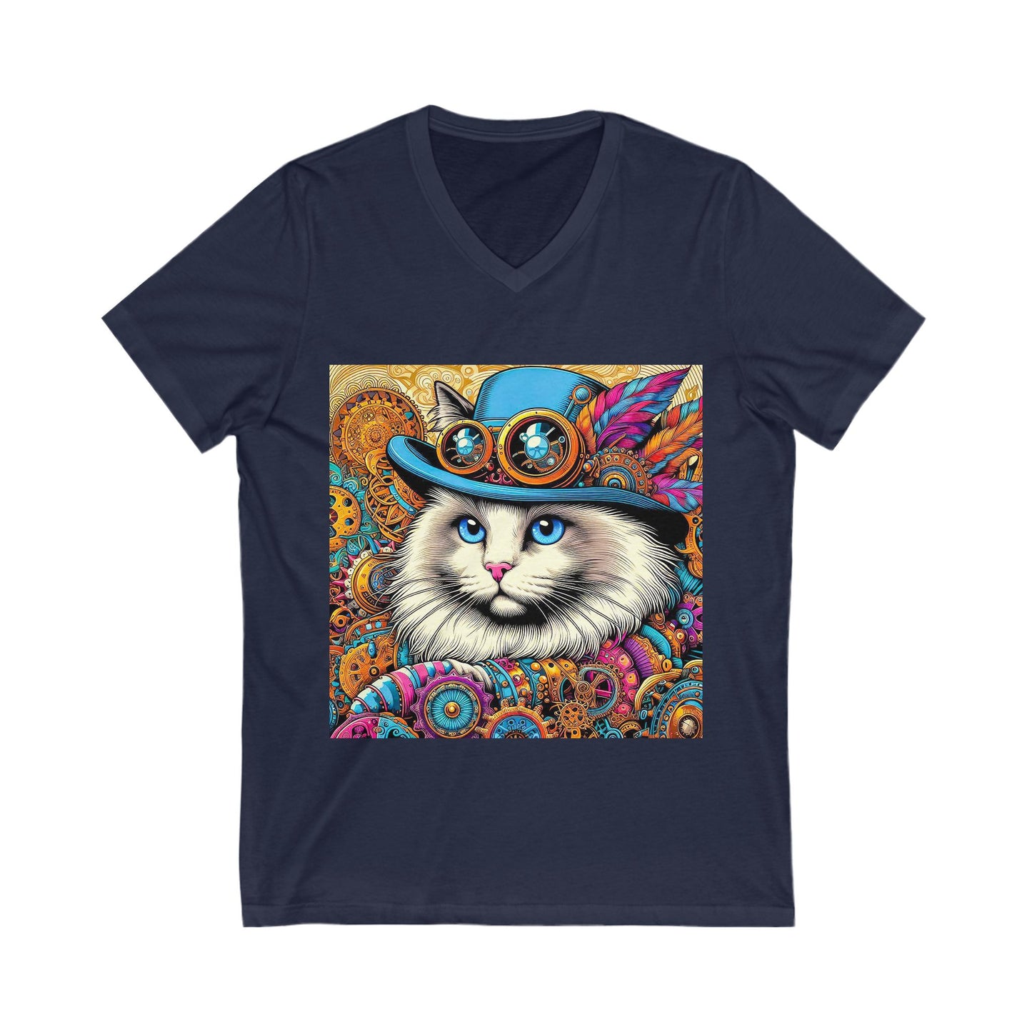 Ragdoll Cat Unisex Jersey Short Sleeve V-Neck Tee