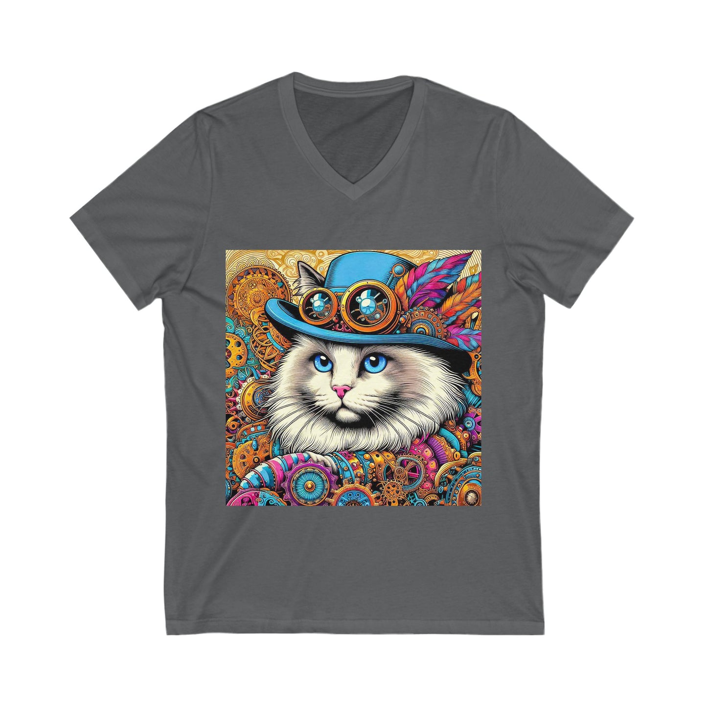 Ragdoll Cat Unisex Jersey Short Sleeve V-Neck Tee