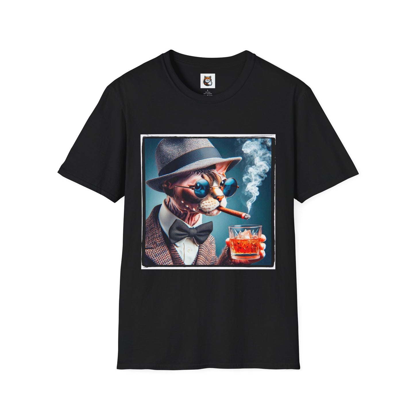 Devon Rex Cat smoking Softstyle T-Shirt