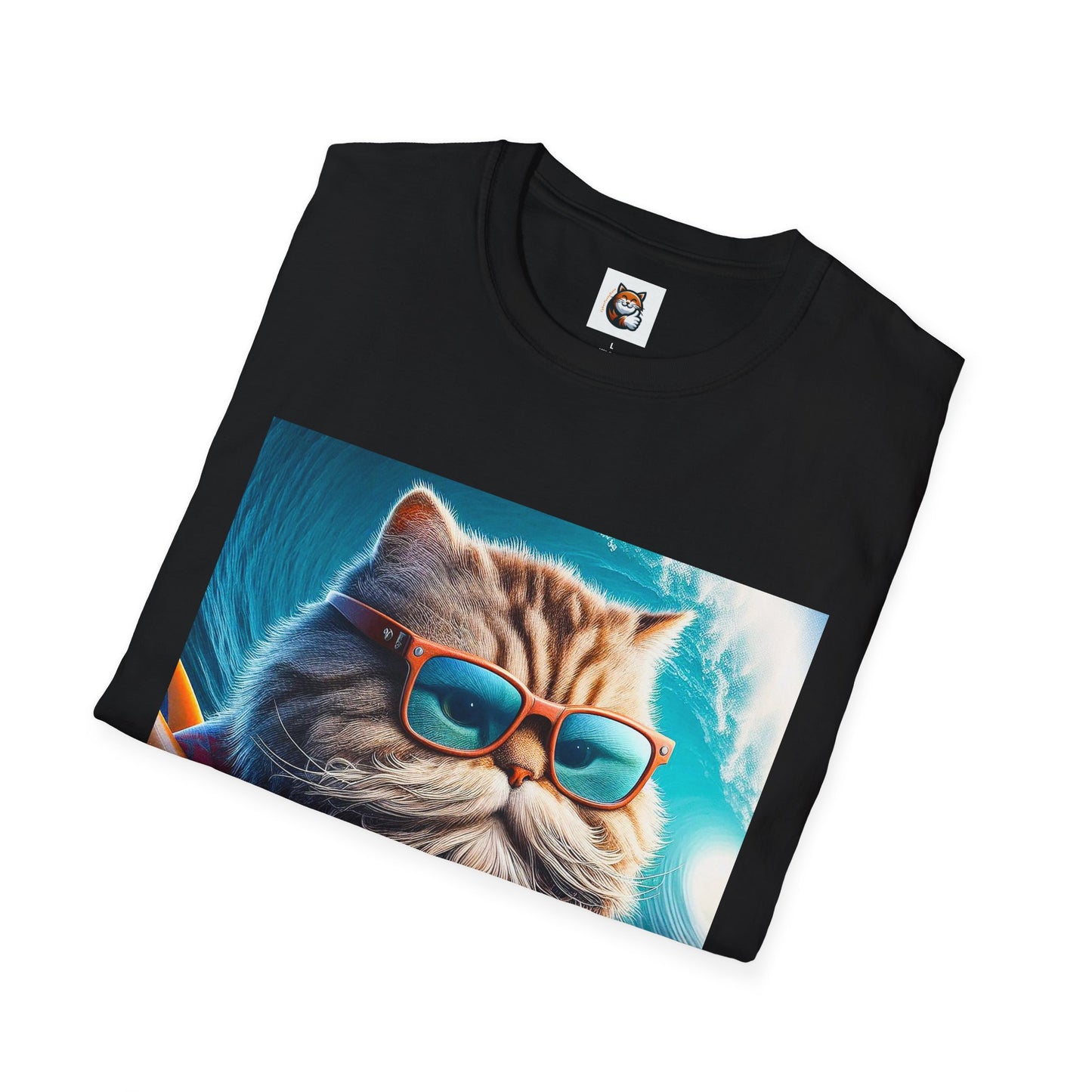 Selkirk Rex Cat T-Shirt old guy surfer