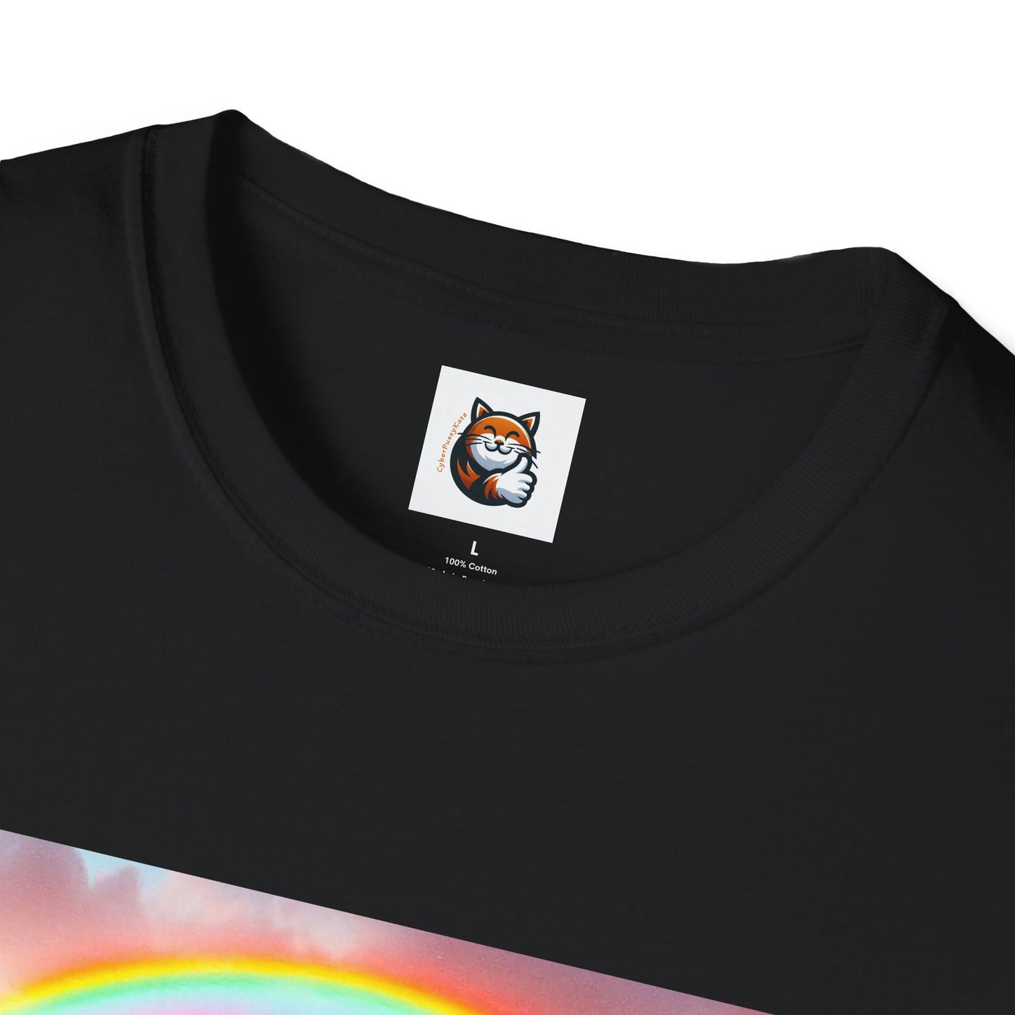 Selkirk Rex Cat T-Shirt rainbow bridge