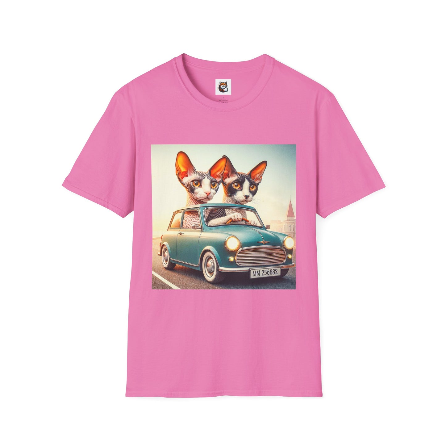 Wacky Cornish Rex Cat tiny car   T-Shirt