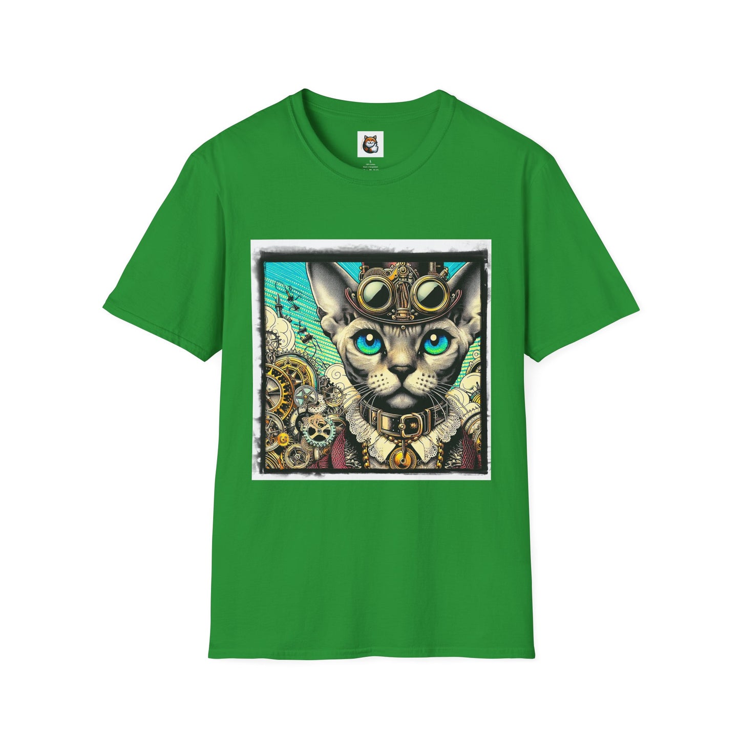 Devon Rex Cat steam punk Softstyle T-Shirt