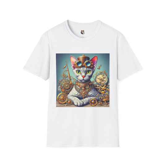 Devon Rex Cat steam punk Softstyle T-Shirt