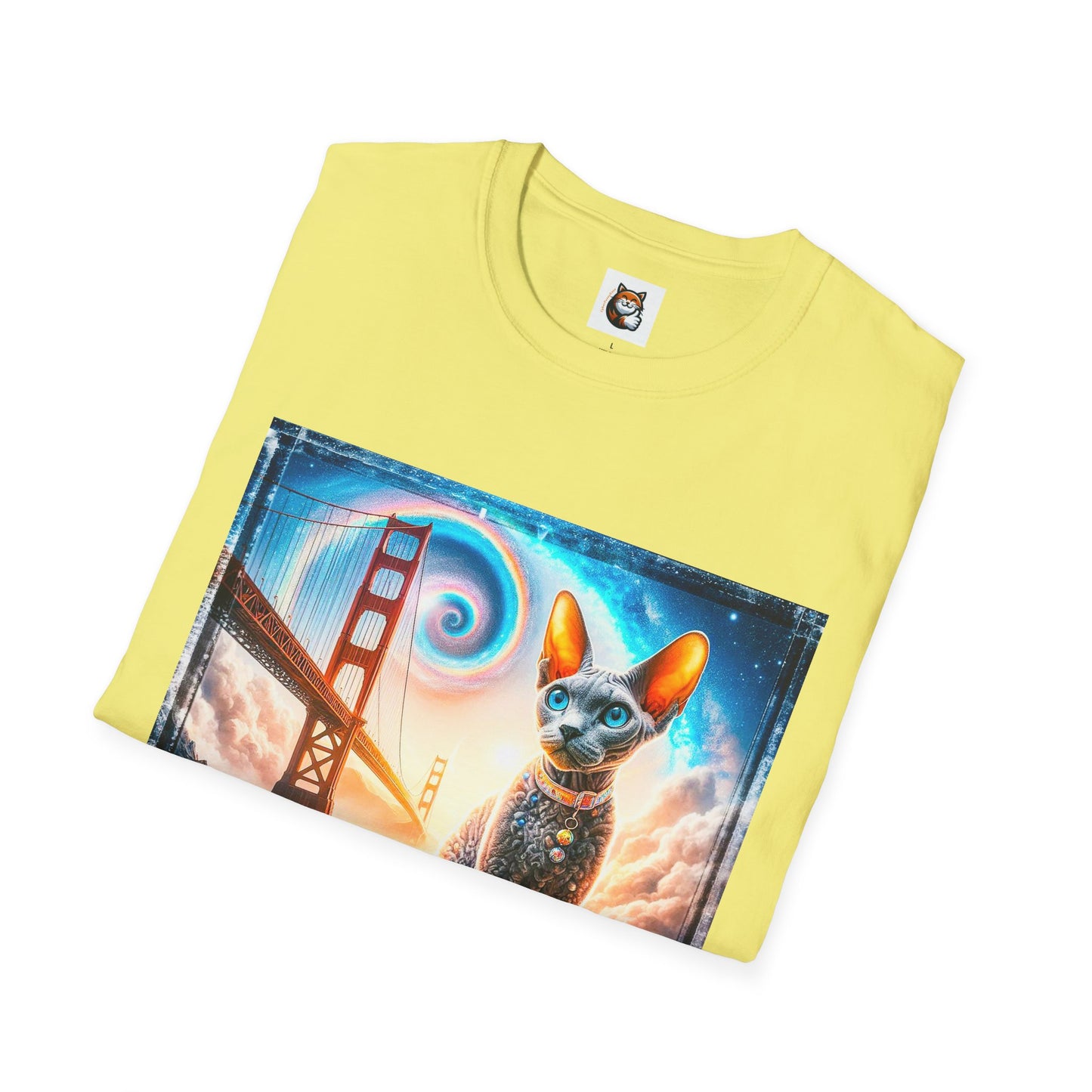 Devon Rex Unisex rainbow bridge Softstyle T-Shirt