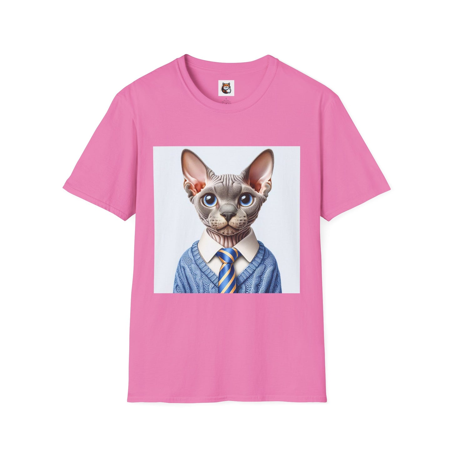 Devon Rex Cat business man Softstyle T-Shirt