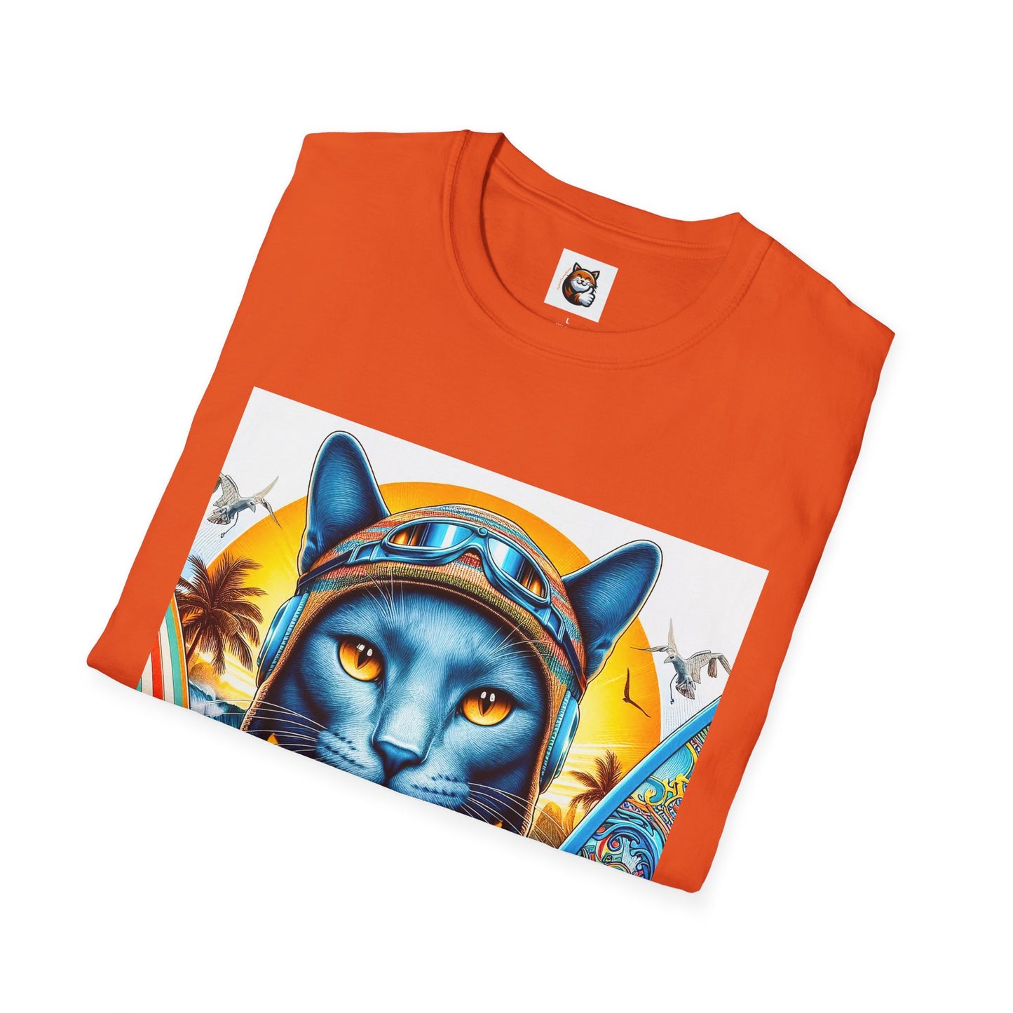 Russian Blue Cat Unisex Softstyle T-Shirt